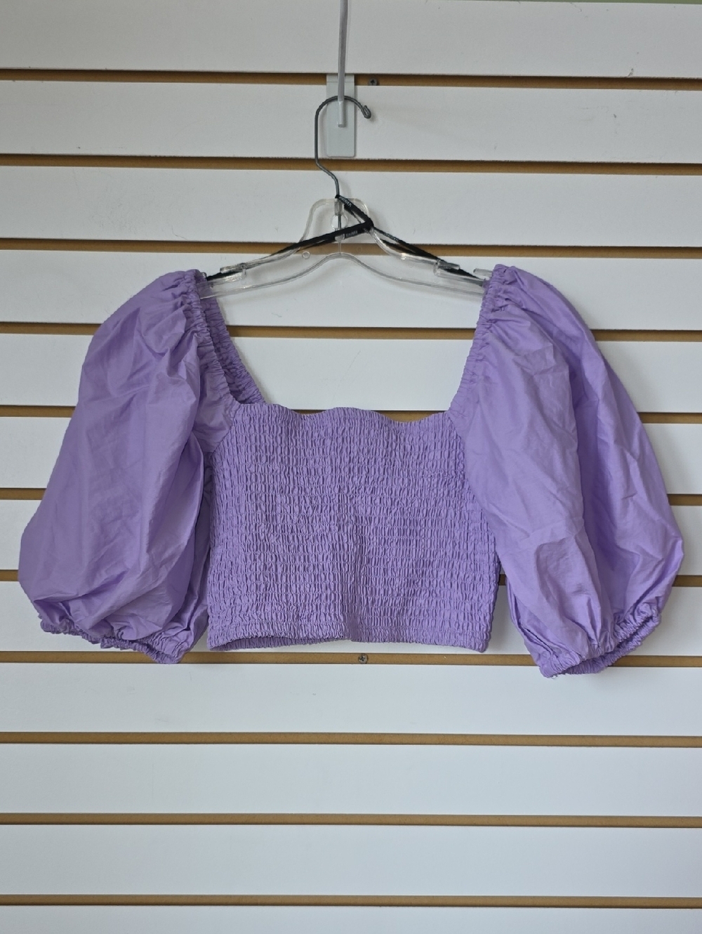 Puff Sleeve Smocked Crop Top Small